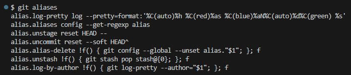 Unordered list of aliases